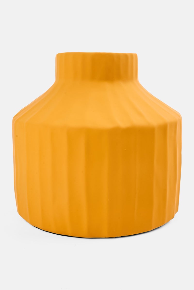 Muy Mucho Sculpted Ceramic Vase Decor, Mustard - Image 1