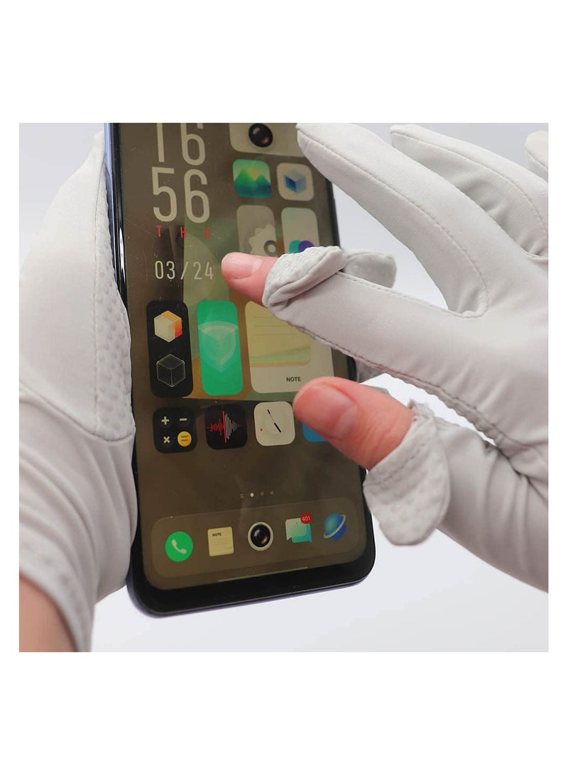 قفازات واقية من الشمس الأشعة فوق البنفسجية واقية من اتحاد الوطنيين الكونغوليين 50 شاشة تعمل باللمس جميع الأصابع تنفس صافي النخيل ، ومناسبة في الهواء الطلق ، والقيادة ، والمشي لمسافات طويلة - Image 2