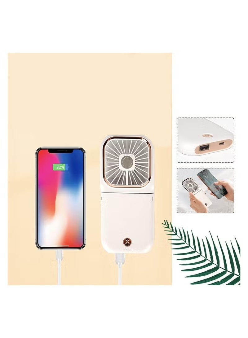 Mini Handheld Fan Portable Charger Small Fan Breeze Quiet Power Rechargeable USB Fan for Travel Small Personal Fan, Outdoors, Hiking, Camping, white - Image 5