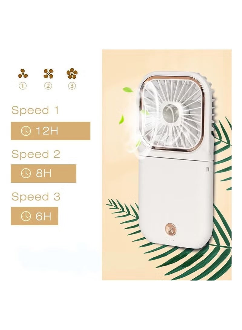 Mini Handheld Fan Portable Charger Small Fan Breeze Quiet Power Rechargeable USB Fan for Travel Small Personal Fan, Outdoors, Hiking, Camping, white - Image 3