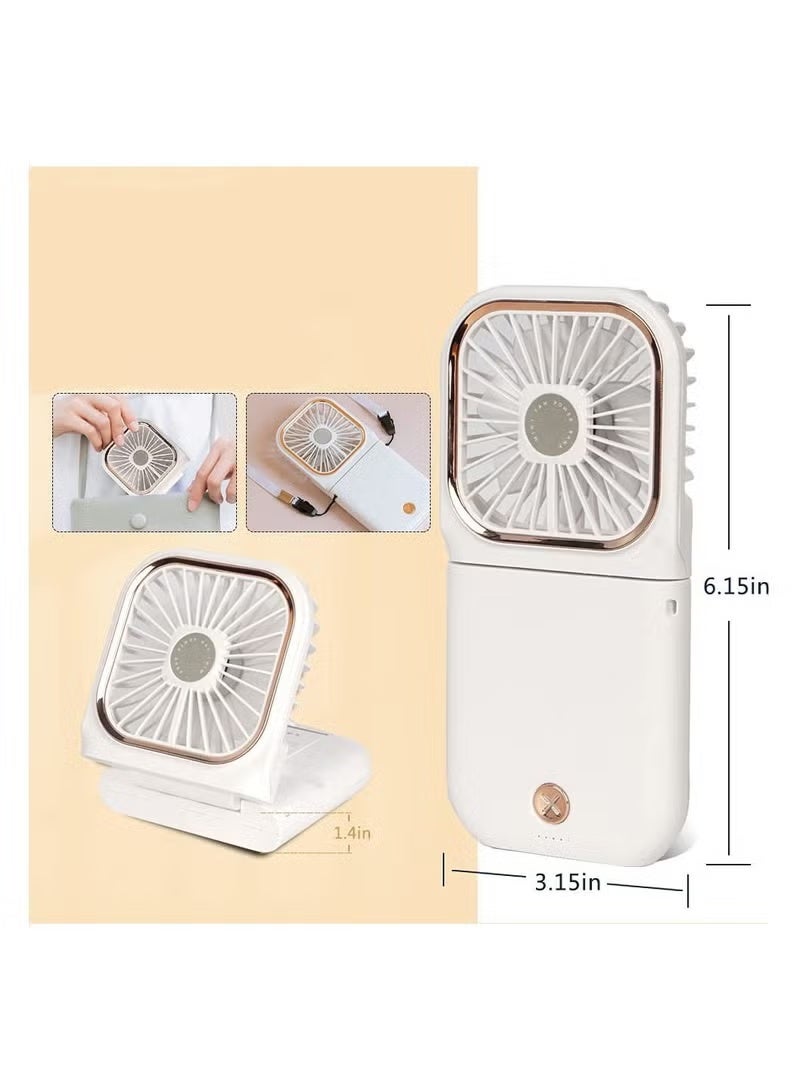 Mini Handheld Fan Portable Charger Small Fan Breeze Quiet Power Rechargeable USB Fan for Travel Small Personal Fan, Outdoors, Hiking, Camping, white - Image 4