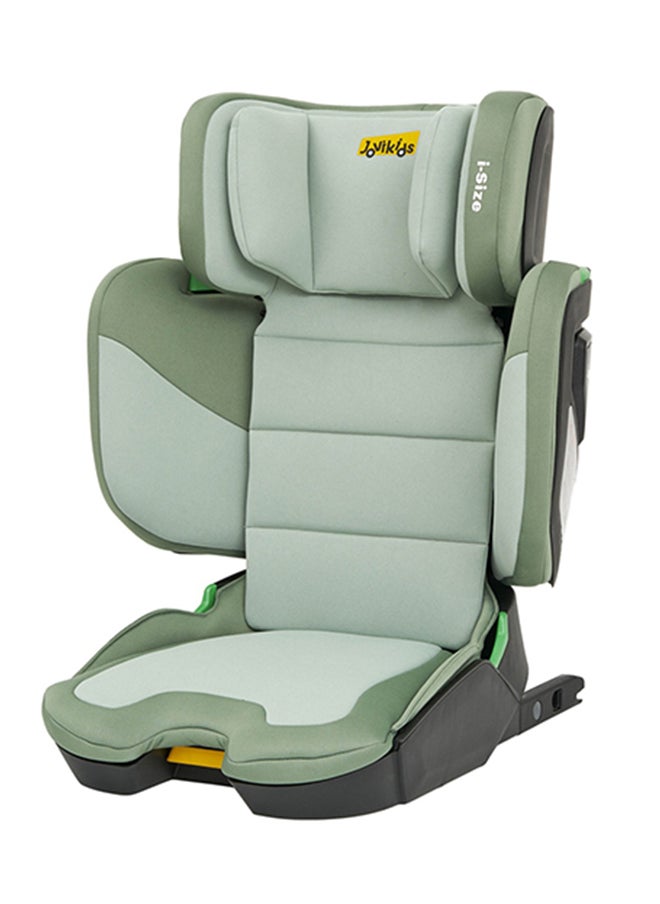 Jovikids Cabin Size Portable Rober i-Size Car Seat With ISOFIX, 100 - 150 CM (Approx. 3 to 12 Years), Adjustbale Height And Width, ECE R129, Green 