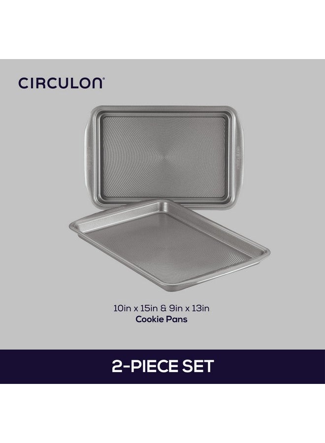 Circulon طقم أواني الخبز غير اللاصقة من سيركولون، صينية بسكويت / صينية خبز - 2 قطعة، رمادي - Image 3