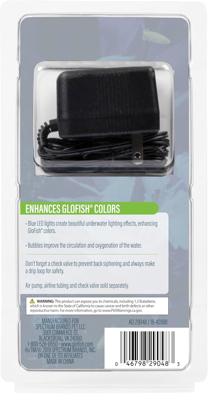 GloFish Blue LED Bubbler with Air Stone for Aquariums - 6 Blue LED Lights Enhance Colors - Image 2