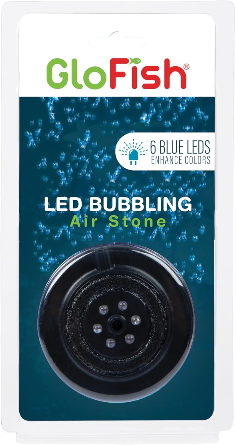 GloFish Blue LED Bubbler with Air Stone for Aquariums - 6 Blue LED Lights Enhance Colors - Image 1
