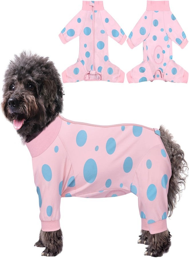 Comwish Dog Surgery Suit Long Sleeve, Dog Recovery Suit Female Male with Zipper Closure Post Spay, Neuter, Dog Onesie Shedding Suit Full Coverage Bodysuit (Pink, S) - Image 1