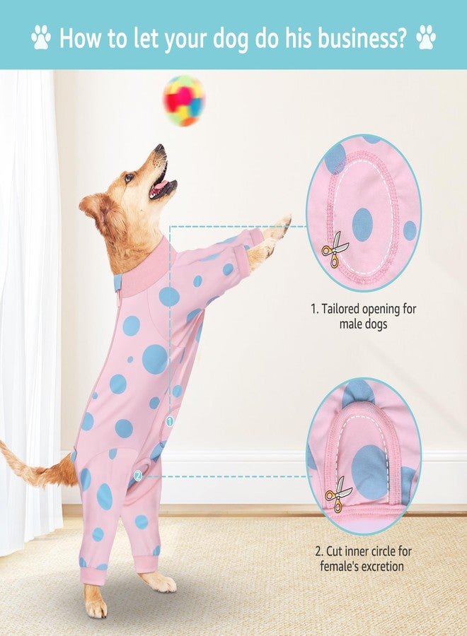 Comwish Dog Surgery Suit Long Sleeve, Dog Recovery Suit Female Male with Zipper Closure Post Spay, Neuter, Dog Onesie Shedding Suit Full Coverage Bodysuit (Pink, S) - Image 2