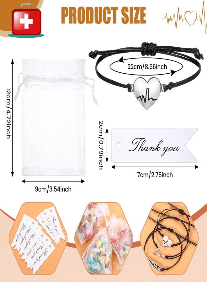 Kigeli 18 Pcs Nurse Graduation Gifts Included 6 Nurse Bracelet 6 Organza Bag and Thank You Tag Appreciation Gifts for Student - Image 2