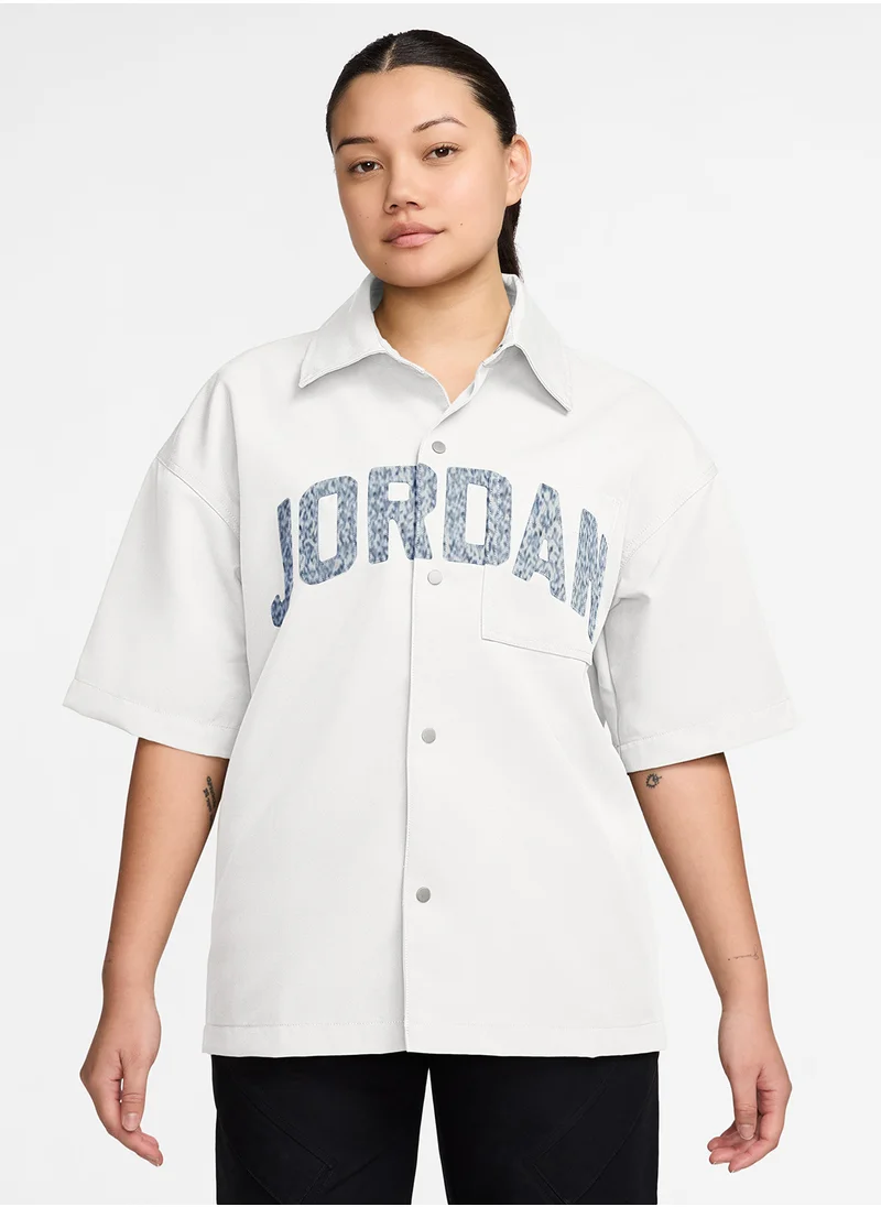جوردن W J Flt Ss Woven Top