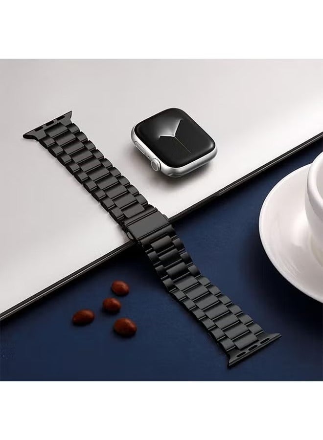 Sthxyfaith Compatible for Apple Watch Ultra 2 Band 49mm, Premium Stainless Steel Metal Compatible with Apple Watch Ultra Band/Apple Watch Strap 49mm, Replacement Adjustable Strap for Men Women, Black - Image 3