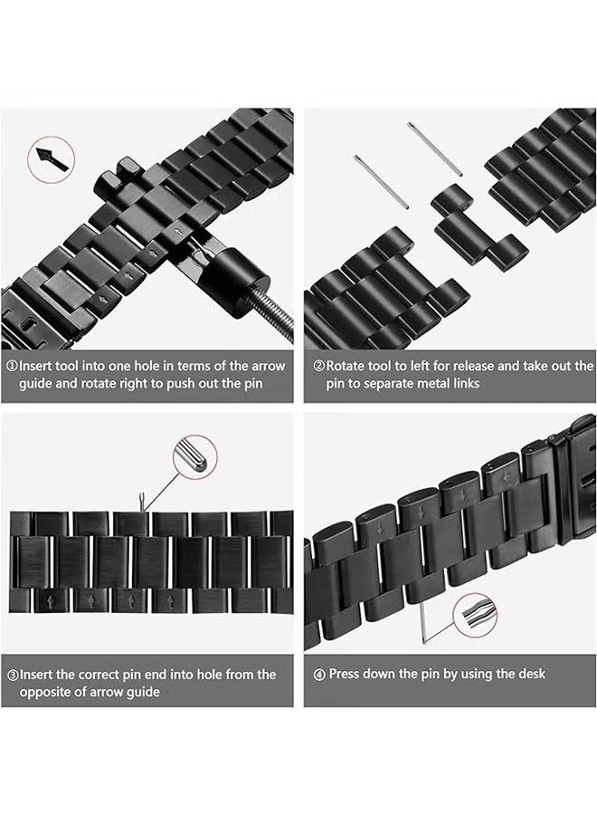 Sthxyfaith Compatible for Apple Watch Ultra 2 Band 49mm, Premium Stainless Steel Metal Compatible with Apple Watch Ultra Band/Apple Watch Strap 49mm, Replacement Adjustable Strap for Men Women, Black - Image 4