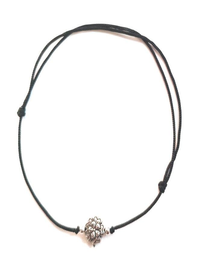 Jyokrish Handmade Adjustable Simple Black Thread twisted Blooming Flower anklet For Women | girls | Nazariya |Payal | Nazar Battu |Free Size |Pack of 2 - Image 4