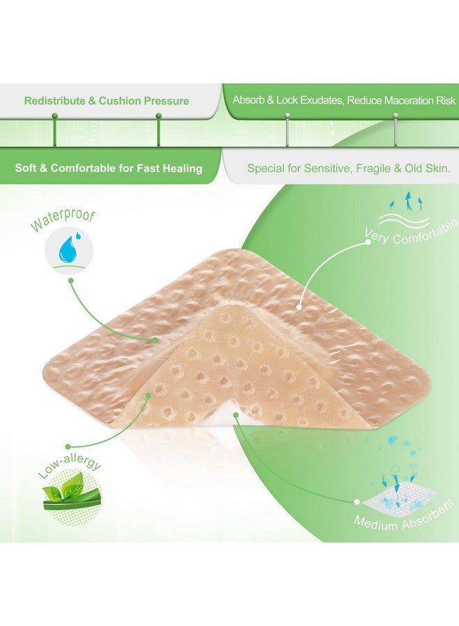 NEUHEILS NeuHeils Silicone Foam Dressing Gentle Border Lite 2''x2'', Pad Size 1''x1'', 20 Pack for Small Bed Sore Pressure Ulcer Wound Bandages Patches - Image 3