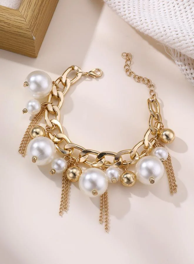 تايك تو سوار شرابة مزين بلؤلؤ صناعي