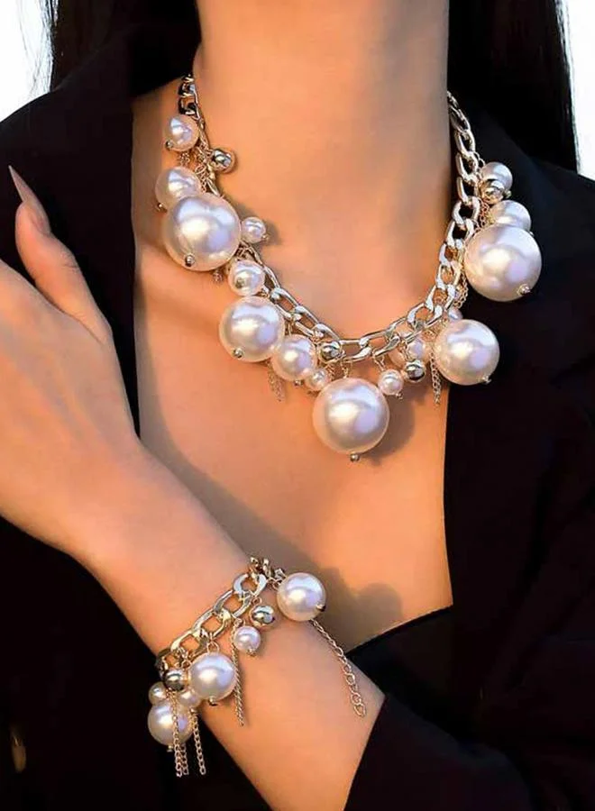 تايك تو سوار شرابة مزين بلؤلؤ صناعي