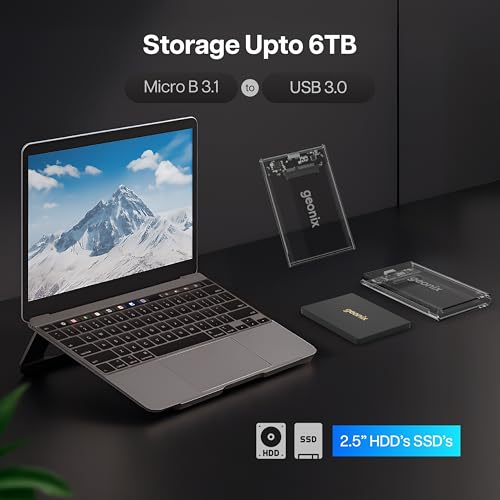 GEONIX Lucid L1 2.5 Inch SATA SSD Enclosure, MicroB 3.1 Port, Upto 5 Gbps Speed, Upto 6 TB Storage (Transparent Case) - Image 3