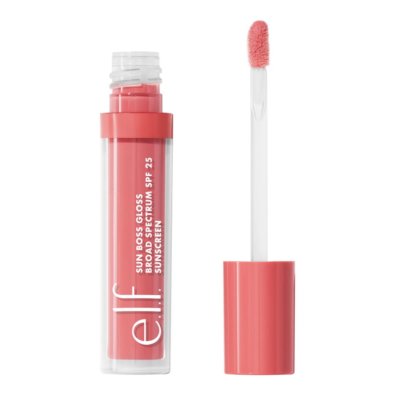 elf e.l.f. Sun Boss Gloss SPF 25, Pigmented Lip Gloss For A High-Shine Finish, Moisturizing & Conditioning Formula, Vegan & Cruelty-Free, Blush Much? - Image 1