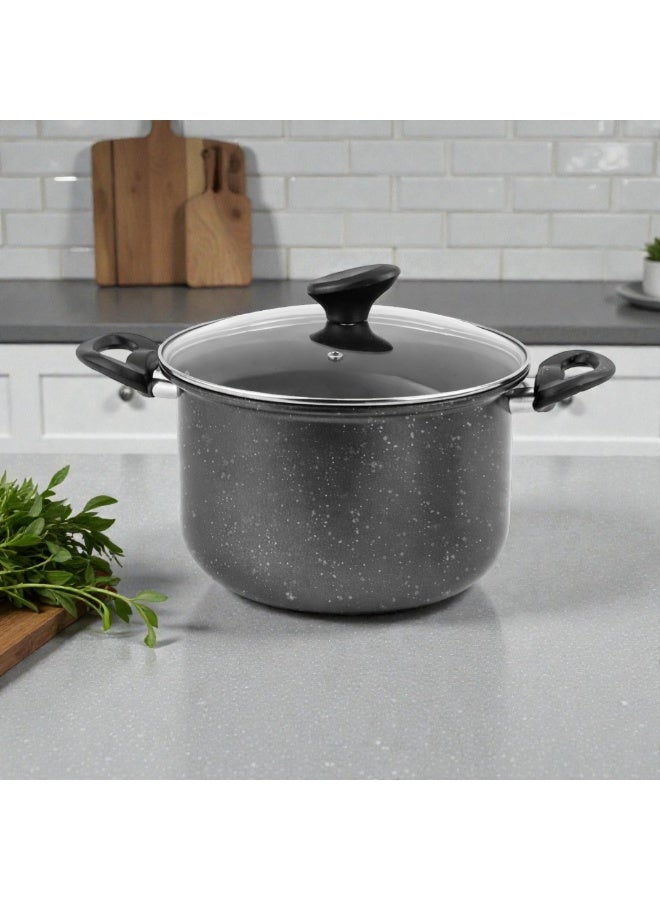 Bister 7-Piece Carbon Steel Cookware Set with Granite Non-Stick Coating, Grey - Image 2