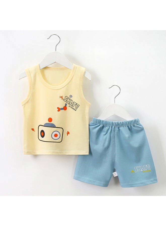 Children's Vest Suit Cotton Summer New Boys Sleeveless Clothes Baby Clothing Children's Clothing