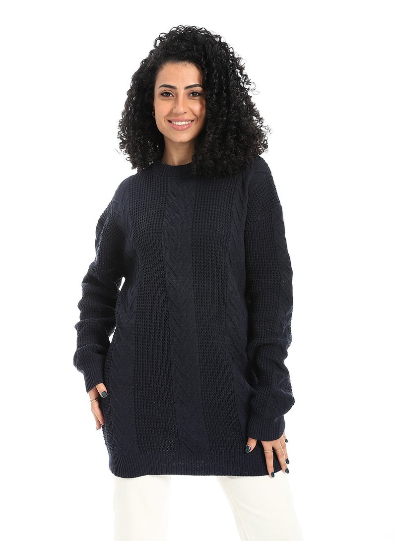 سيزار بلوفر صوف حريمي طويل مزود بتصمميات متعددة - Image 2