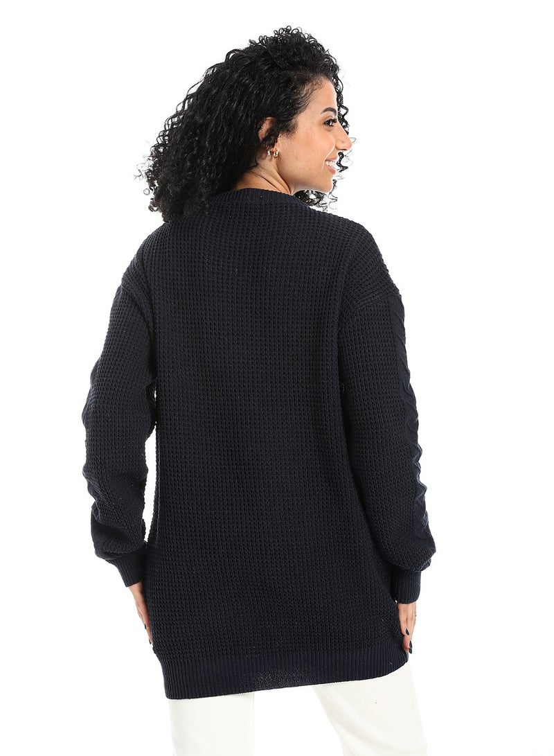 سيزار بلوفر صوف حريمي طويل مزود بتصمميات متعددة - Image 4