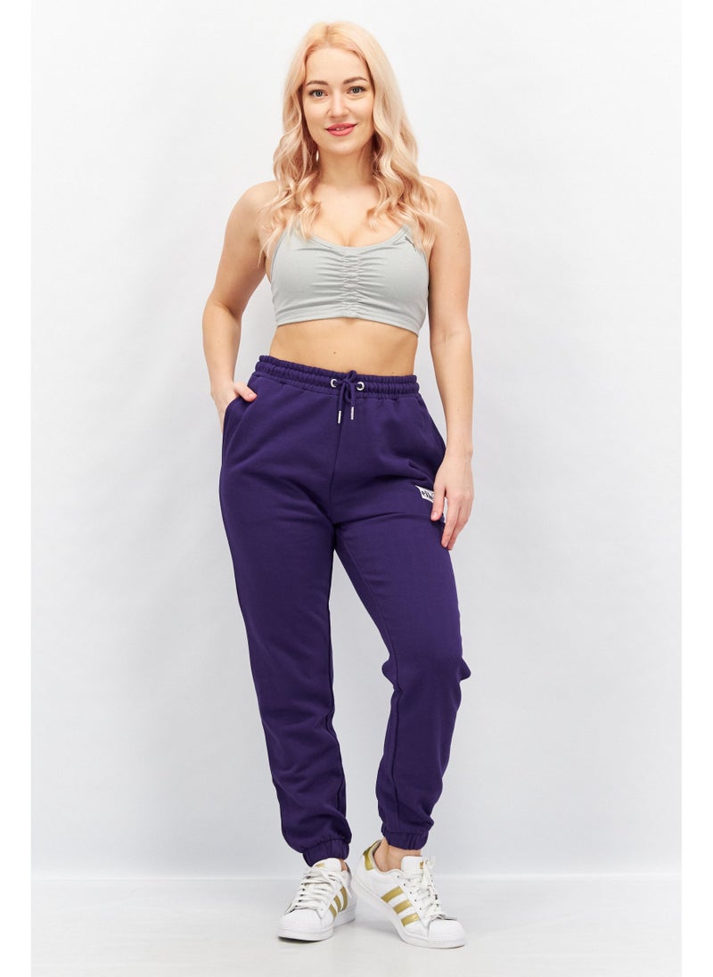 Ellesse Women Regular Fit Brand Logo Jogger Pants, Purple - Image 5