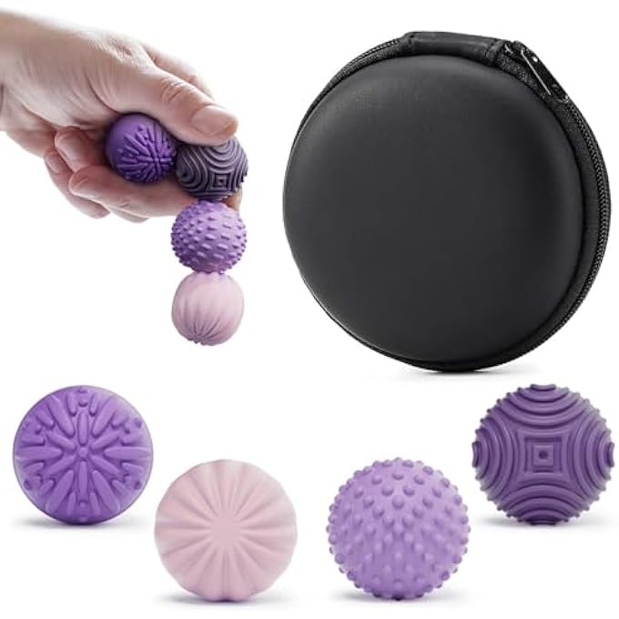 luckdoor Silicone Magnetic Balls Fidget Toys for Adults & Teens,4PCS Stress Relief Sensory Toys for Autism ADHD Anxiety,Fun Textures Gadgets,Office Desk Toy,Stocking Stuffer for Men Women Teen Gift - Image 1