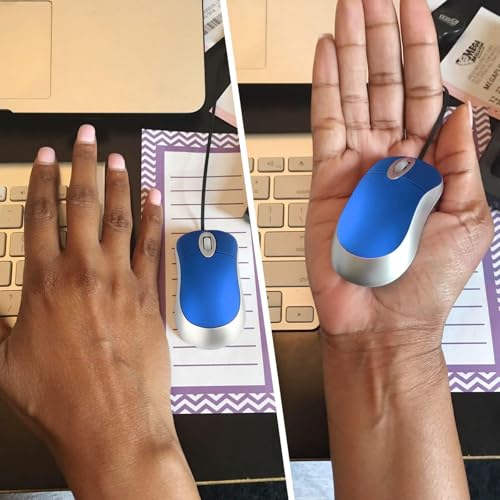 EEEKit 2 Pack Mini Retractable Cable USB Optical Mouse, Blue, Unisex - Image 5