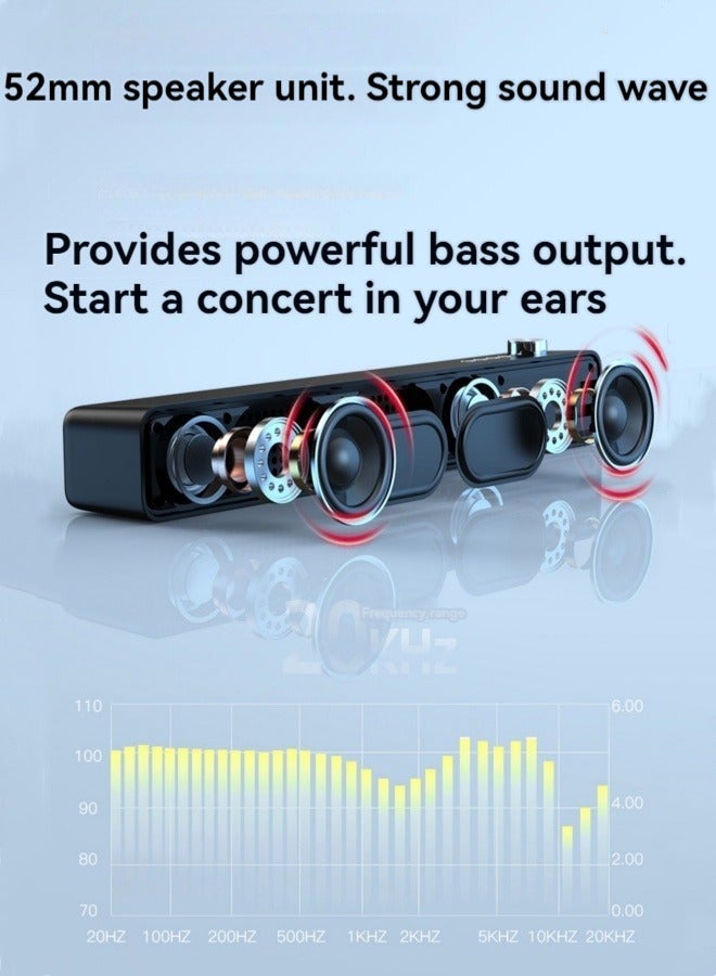 M MIAOYAN Bluetooth speaker, high volume, home long simple style subwoofer speaker, universal Bluetooth/wired dual-mode connection to TV and computer, high-quality audio  - Image 4