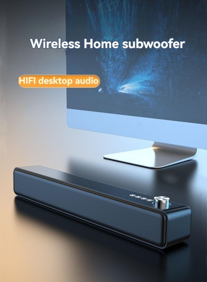 M MIAOYAN Bluetooth speaker, high volume, home long simple style subwoofer speaker, universal Bluetooth/wired dual-mode connection to TV and computer, high-quality audio  - Image 2