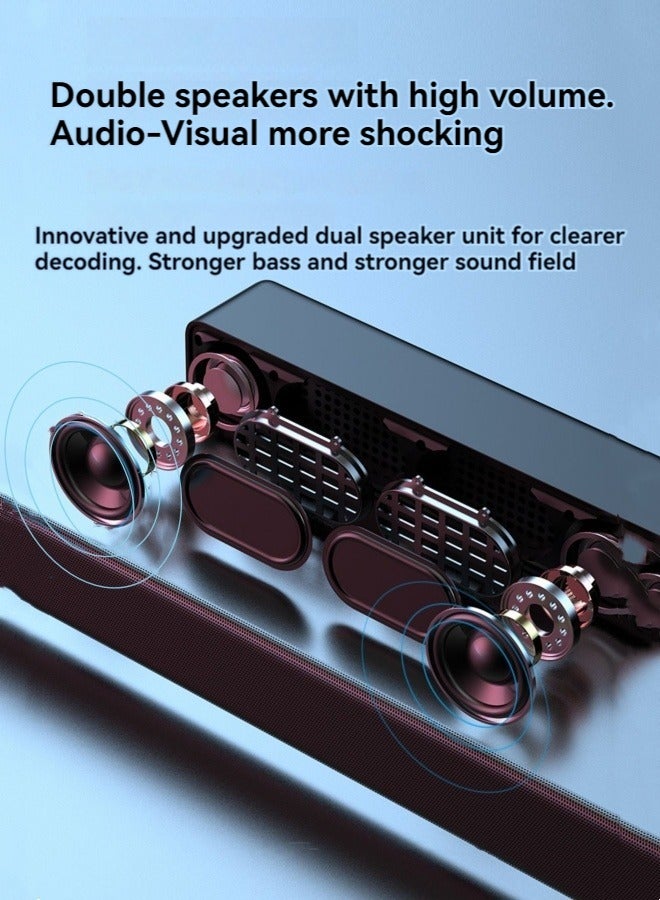 M MIAOYAN Bluetooth speaker, high volume, home long simple style subwoofer speaker, universal Bluetooth/wired dual-mode connection to TV and computer, high-quality audio  - Image 5