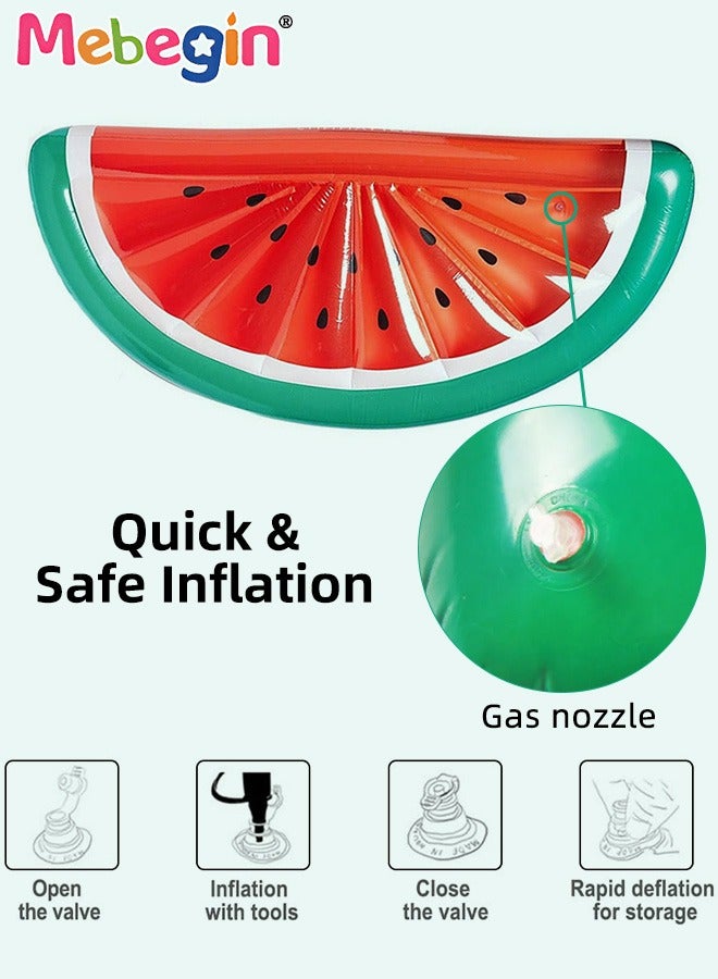 MEBEGIN Watermelon Shape Swimming Float, Unique Inflatable Pool Float for Adults and Kids, Sturdy Durable Pool Floating Chair, Inflatable Fruit Bed, Fun Water Toys, Suitable for Summer Pools, Beaches, Parties and Water Sports, 180*79*20cm - Image 5