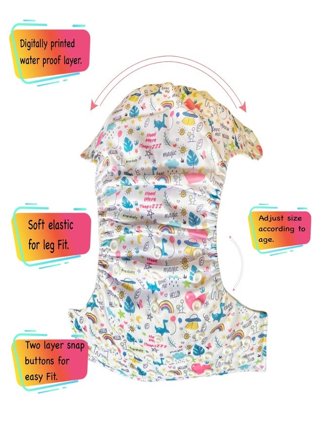Dumbledo Premium Cloth Diaper with Cotton Insert (Pack of 1) | Soft & Gentle | Reusable & Washable | Quick Dry | Ideal for Toddlers | 3 Months - 3 Years | Unisex Baby - Image 3