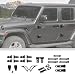 JWWY Complete Exterior Cover Trim Kit for 20182026 Jeep Wrangler JL JLU Full Coverage Door Handle Hood Hinge Hood Latch Side Air Vent Rear Tailgate Window Hinge Covers 43PCS Carbon Fiber - Image 2