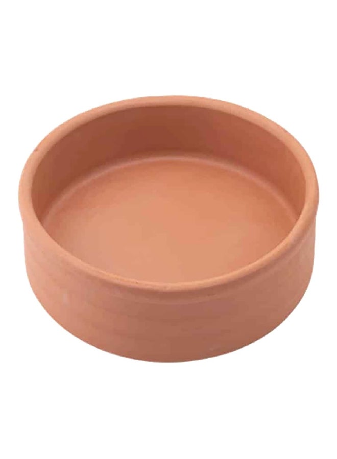 Round Shape Heat Resistant Full Natural Clay Pot Brown 8 x 33 x 33 cm EL-20