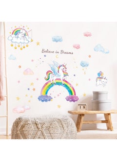 JAAMSO ROYALS JAAMSO ROYALS Creative Unicorn Rainbow Stickers for Walls of Home, Wall Sticker for Living Room, Wall Stickers for Home, Wall Painting Stickers, Living Room Wall Stickers (60 CM X 90 CM)  - Image 4