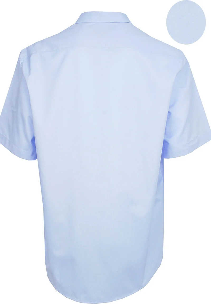 فاريتا Men's Sky Blue Short Sleeved Plus Size Cotton Satin Collar Buttoned Men's Shirt