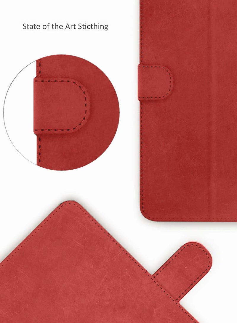 Wtech Apple iPad Air 2025 (7th Generation) M3 13 inch WTech PU Leather Magnetic Closure Flip Case Cover - Red - Image 5