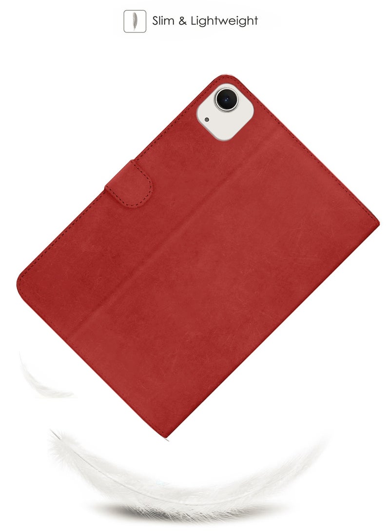 Wtech Apple iPad Air 2025 (7th Generation) M3 13 inch WTech PU Leather Magnetic Closure Flip Case Cover - Red - Image 2