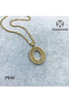 3Diamonds Elegant Women's High-Quality O-Shaped Pendant Necklace, Gold Plated – Stylish, Durable, Perfect for Gifts and Special Occasions  - Image 2