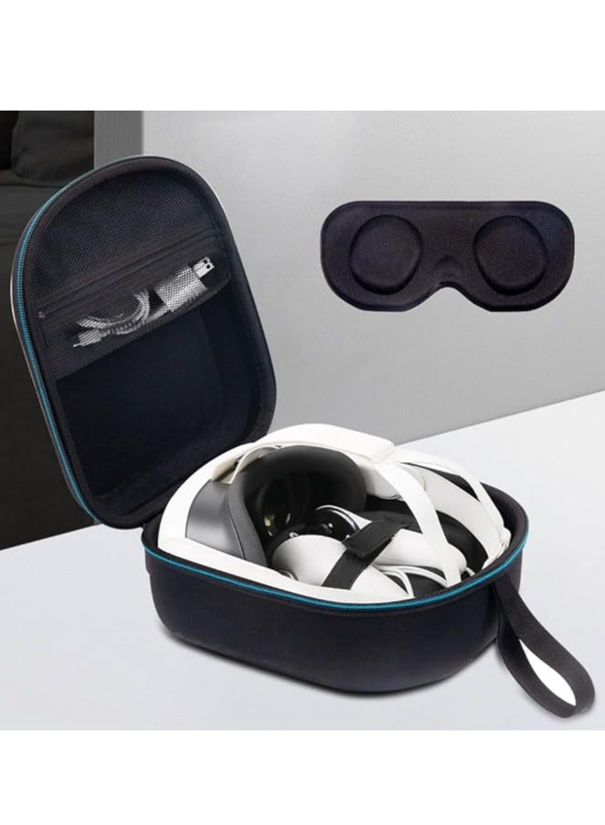 حافظة، حافظة مضادة للصدمات للعدسات، حافظة تخزين محمولة، مضادة للخدش مقاومة للماء، مع حقيبة شبكية، لملحقات Meta/Oculu Quest 3، سماعة الواقع الافتراضي، التحكم عن بعد، حافظة تخزين. - Image 3