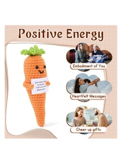 Excefore Funny Knitted Positive Carrot Dolls, Funny Crochet Toys with Encouragement Card, Pocket Hug Worry Doll, Valentines Day Decorations for Bedroom Home Office (Carrot)  - Image 2