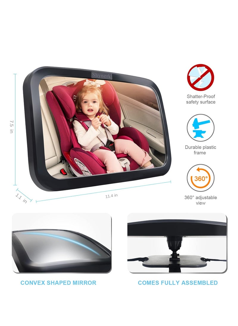 Shynerk - Shynerk Baby Car Mirror, Safety Car Seat Mirror for Rear Facing Infant with Wide Crystal Clear View, Shatterproof, Fully Assembled, Crash Tested and Certified - Image 1