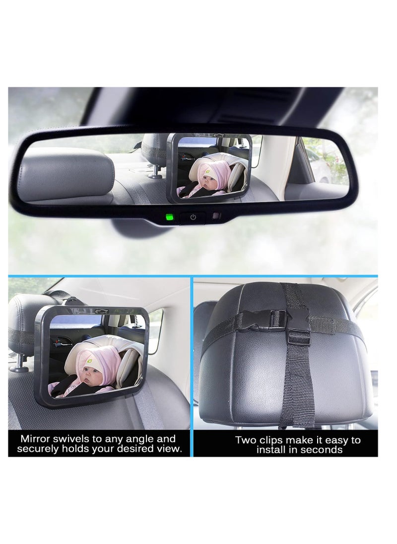 Shynerk - Shynerk Baby Car Mirror, Safety Car Seat Mirror for Rear Facing Infant with Wide Crystal Clear View, Shatterproof, Fully Assembled, Crash Tested and Certified - Image 1