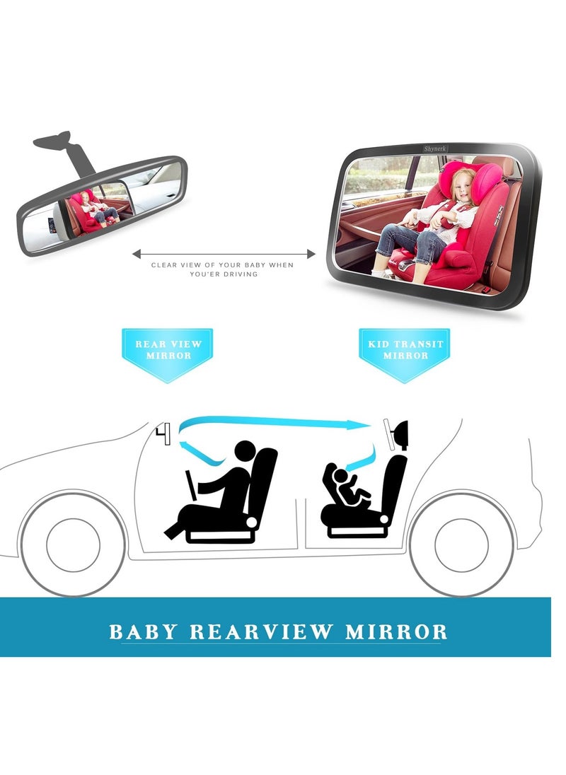 Shynerk - Shynerk Baby Car Mirror, Safety Car Seat Mirror for Rear Facing Infant with Wide Crystal Clear View, Shatterproof, Fully Assembled, Crash Tested and Certified - Image 1