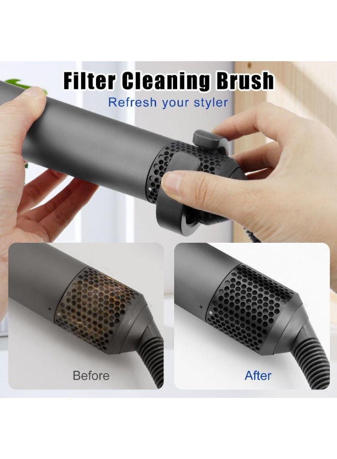 فرشاة تنظيف الفلتر - مصممة خصيصاً لمصفف الشعر Dyson Airwrap HS01 وملحقات الهواء اللطيفة (Gentle Air Attachments). تحمل رقم الموديل 96976001، ومتوفرة بلون رمادي. - Image 2
