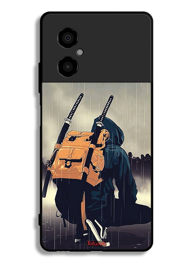 Tolwak Xiaomi Poco M4 5G Protective Case Cover Sword Samurai Digital Art - Image 2
