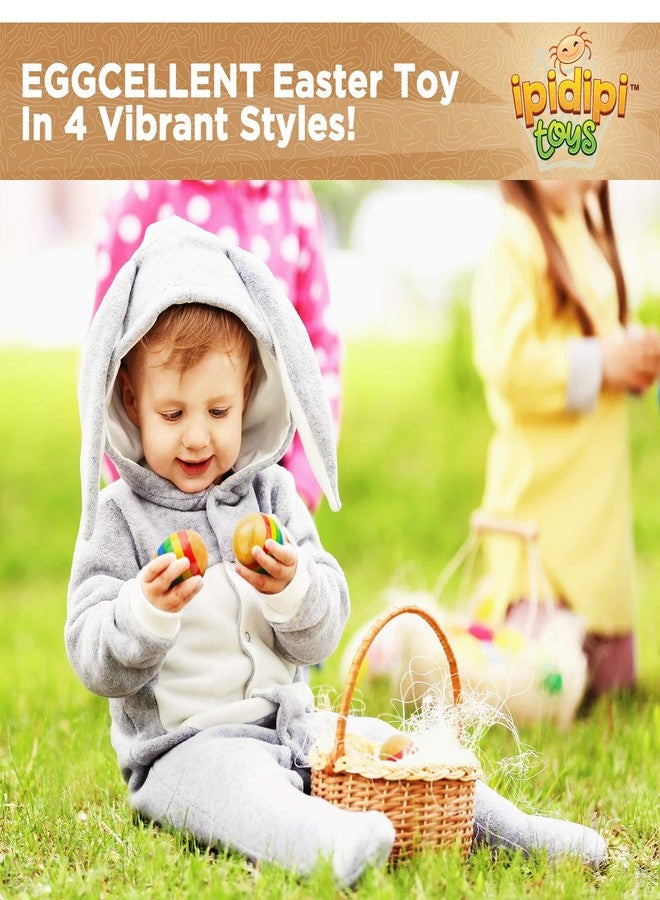 IPIDIPI TOYS ألعاب إيبيديبي للأطفال - مجموعة من 6 آلات موسيقية إيقاعية خشبية على شكل بيض عيد الفصح - لعبة صوتية مونتيسوري - حشوات لسلال عيد الفصح، البحث عن بيض عيد الفصح، حشوات لأكياس الهدايا - Image 4