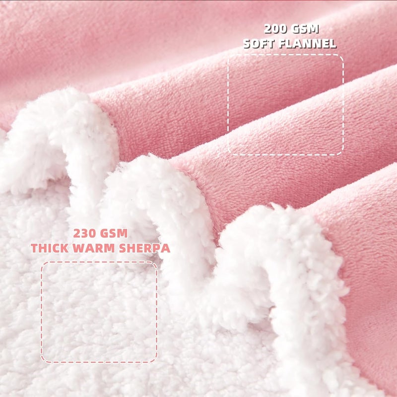 IFNOW Sherpa Wearable Blanket with Sleeves for Women Men Adults, Cozy Wearable Blanket with Arm and Pocket, Warm Full Body TV Wrap Throw Blanket, Soft Robe Blanket as Gifts for Mom Wife, Pink - Image 5