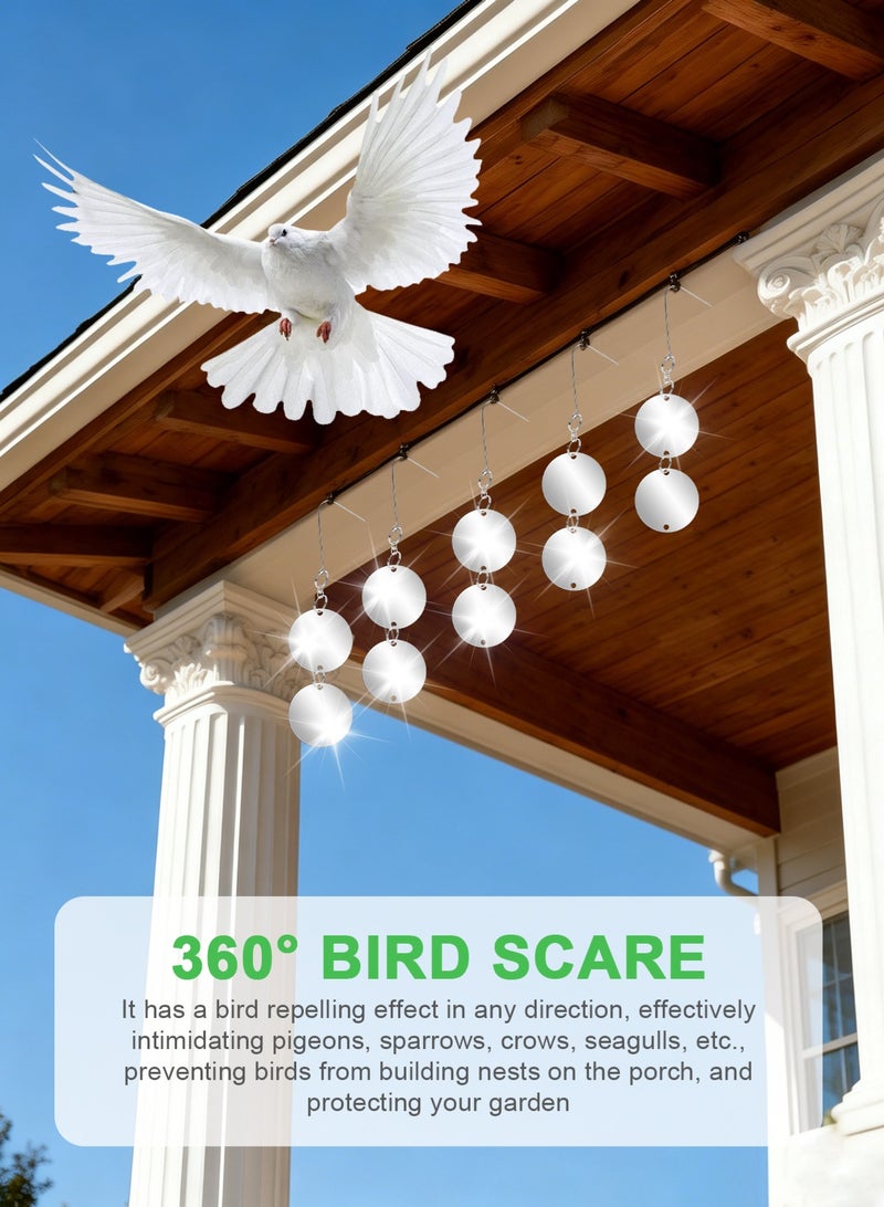 HomarKet Upgraded Bird Scare Discs Set - Large 16 Discs - Highly Reflective Double-Sided Bird Reflectors Scare Devices - Better to Keep Most Birds Away Like Woodpecker and Pigeon - Image 4